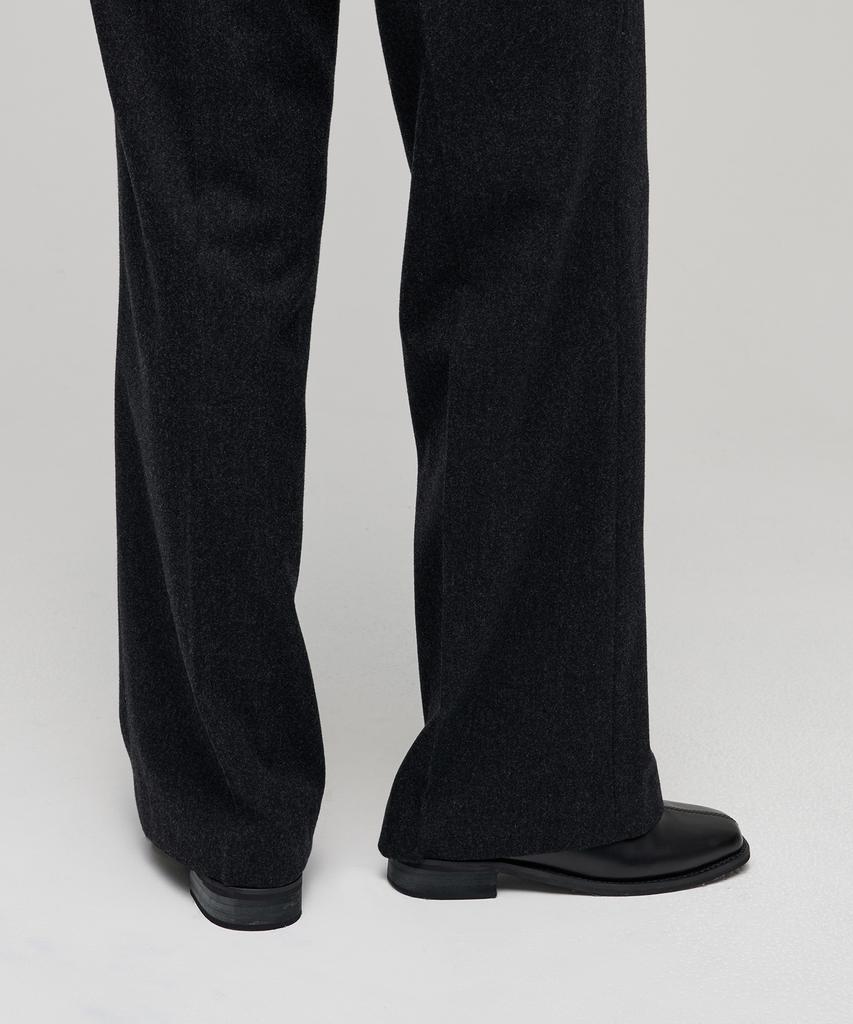 MUSINSA STANDARD WOMAN Women'S Wool Flannel Wide Slacks [Charcoal Gray]