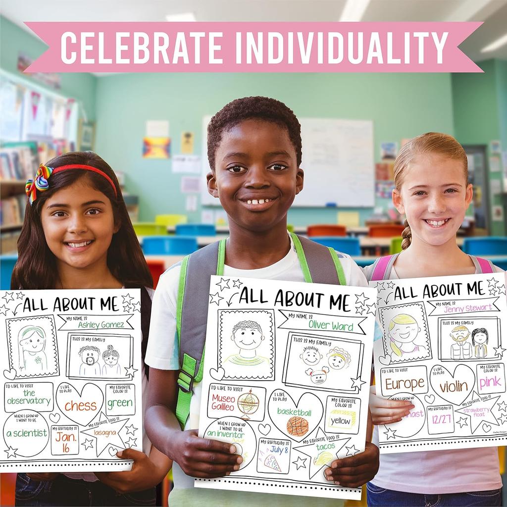 Hadley Designs All About Me Posters Elementary - 20 Star of The Week Poster, All About Me Posters Preschool & Kindergarten, Star Student Poster,