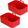 Air Fryer Silicone Tray Rectangle Oven Baking Tray Basket Reusable Liner Insert Dish For Ninja Foodi fryer Pan Accessories