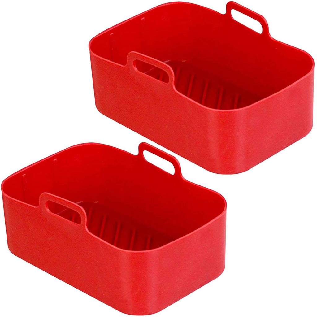 Air Fryer Silicone Tray Rectangle Oven Baking Tray Basket Reusable Liner Insert Dish For Ninja Foodi fryer Pan Accessories