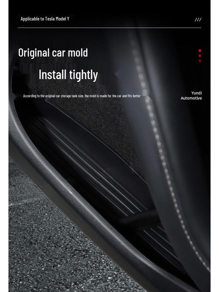 Tesla Model Y Door Storage Box: TPE Waterproof, Soft Rubber, Anti-Slip Car Interior Accessory
