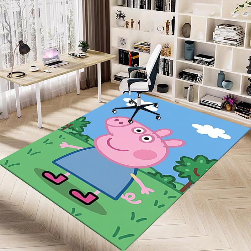 1pc Peppa Pig Friends Adventure Carpet for Playroom Bedroom Living Room Sofa Home Decor,kids Game Area Rug Non-slip Floor Mat Y723130