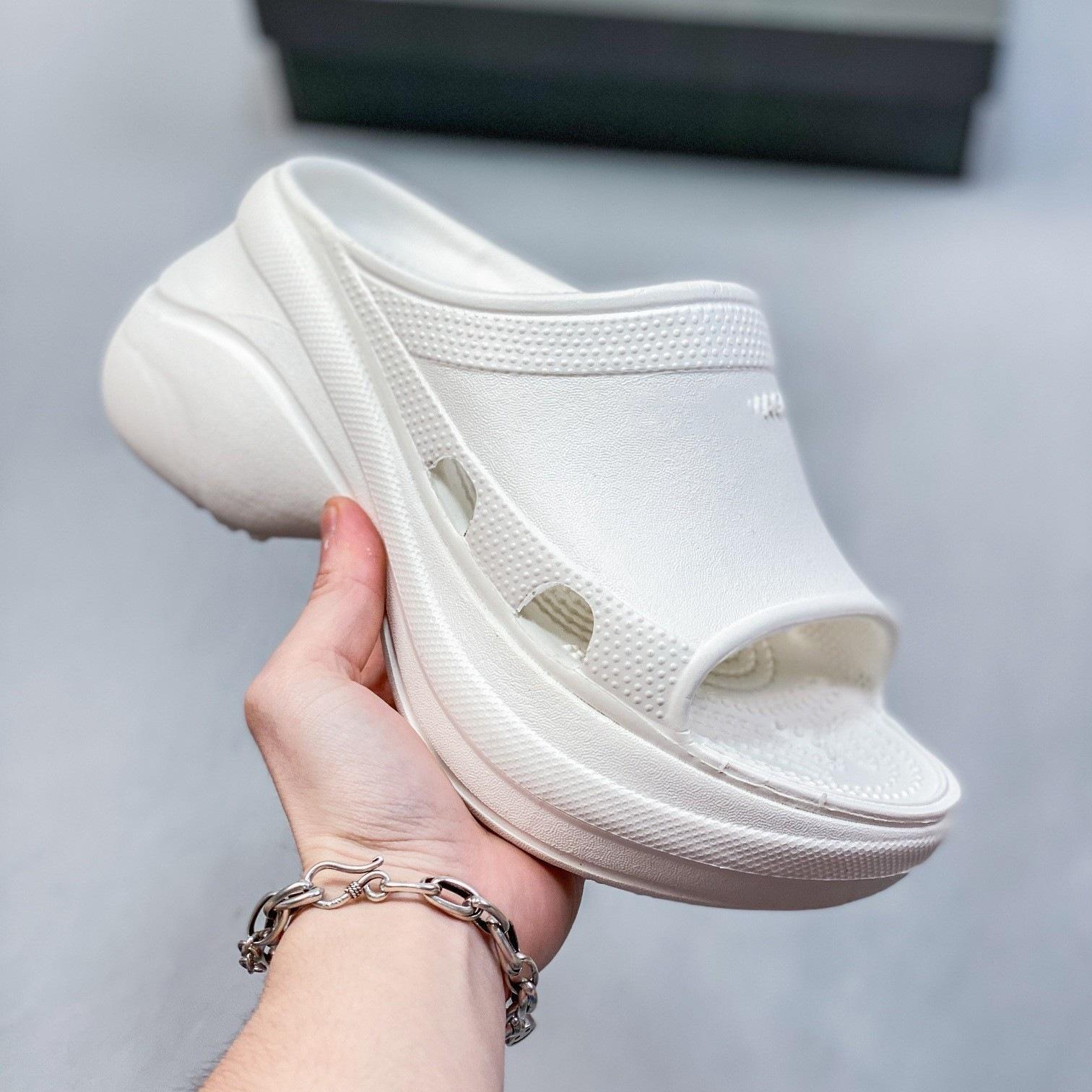 

Pure original Paris one-word slippers summer women s versatile fashion thick-soled heightening EVA soft-soled light lazy casual shoes 35