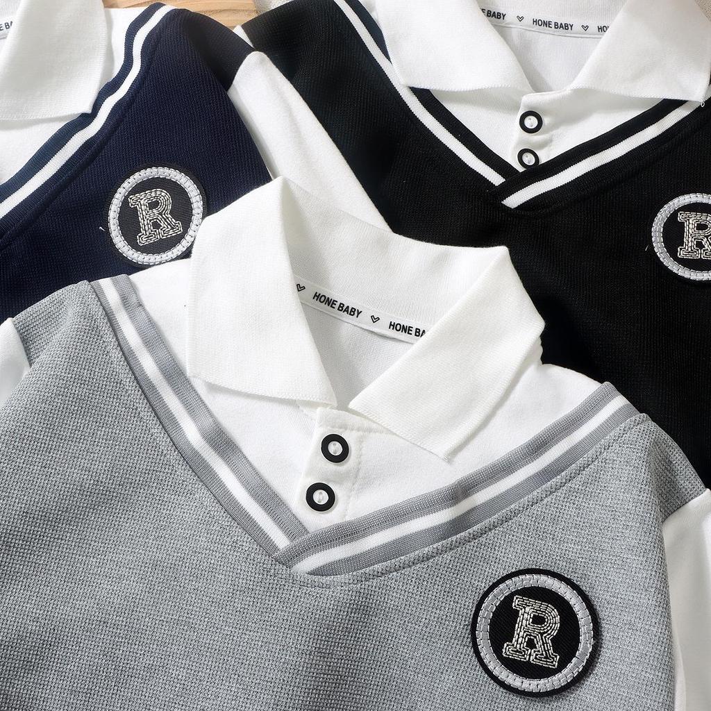 קפוצון אביבי בסגנון בריטי עם צווארון לבנים לבנים, דמוי שני חלקים, אופנתי ורב-תכליתי בסגנון אקדמי לילדים בגיל בינוני וגדול