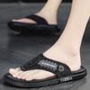 Men Flip Flops Hiking Sandals Leather Outdoor Summer White Black Wide Palm Blue Beach Shoes Plus Size Open Toe Plus Size