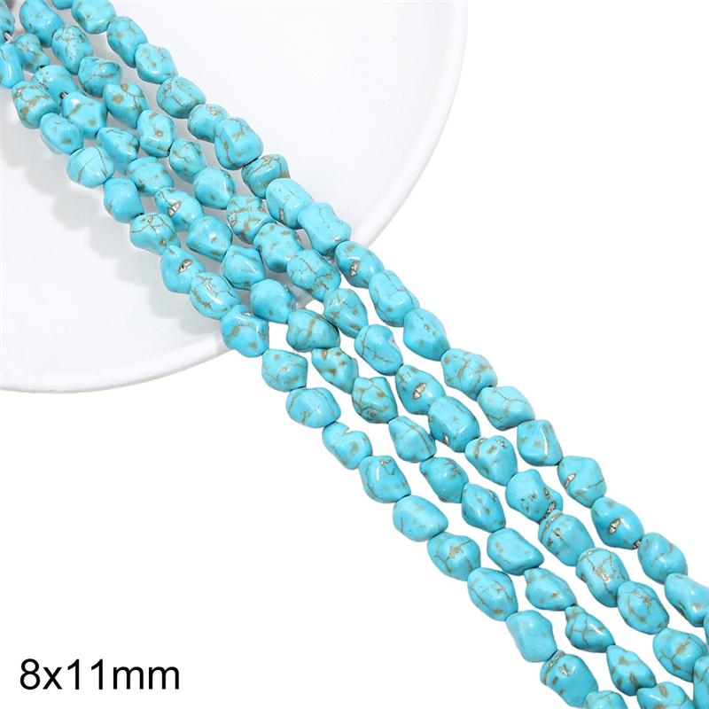 1 Strand 38CM Blue Turquoises Stone Chain Charm Beads Chain DIY Bracelet Necklace Jewelry Making