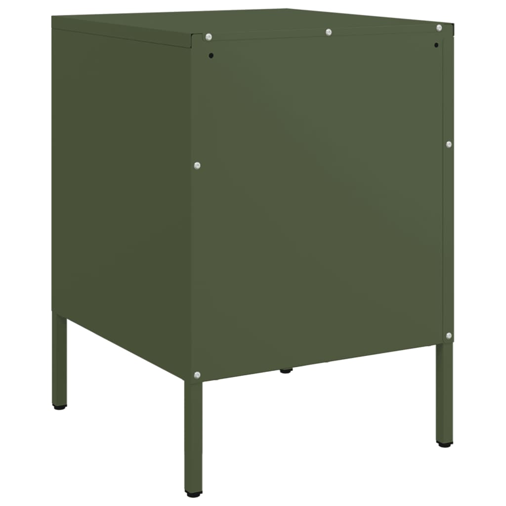 Nightstand Olive Green 36 X 39 X 50.5 Cm Steel