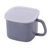 Fuji Enamel Storage Container, Square Miso Pot with Airtight Lid, Light Gray, C-KP.LG