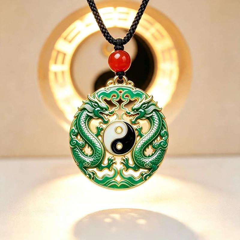 Ethnic Auspicious Gourd Blue Imitation Jade Pendant Necklace Vintage Jewelry For Women Traditional Outfit Accessory Gift