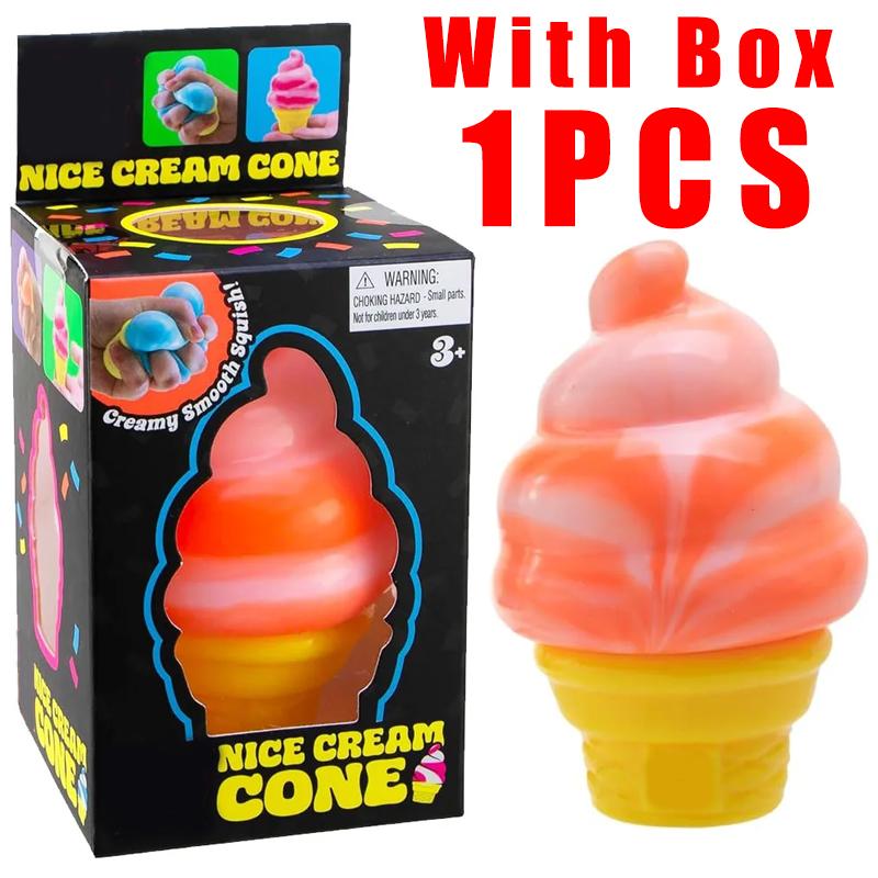 New Nice Cream Cone Ice-Cream Sensory Toys Relieving Stress Pinching Relieving Anxiety Fidget Squishy Children Adult Gifts