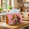 1pc Realistic Puppy Rose Tissue Holder - Adorable Pink Floral Design for Storing Napkins, Fits Rolls, Facial Tissues, Or Single Sheets. Available In T