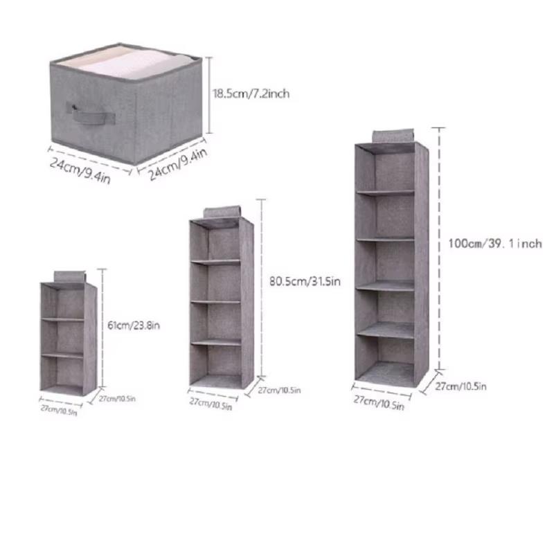 3/4/5 Schicht Kleiderschrank Hängeaufbewahrungstasche Schubladen-Typ Faltbarer Kleiderbügelhalter Kleideraufbewahrungsbeutel Kleiderschrank-Organizer