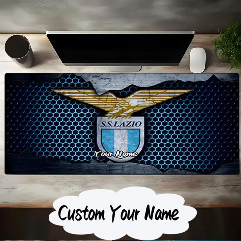 Özel İsim Mouse Pad Lazio Futbol Kulübü Amblemli Mouse Pad, Oyun Mouse Pad'i, Klavye Altlığı, Bilgisayar Dizüstü Bilgisayar için Masa Dekoru Fan Doğum Günü Hediyesi