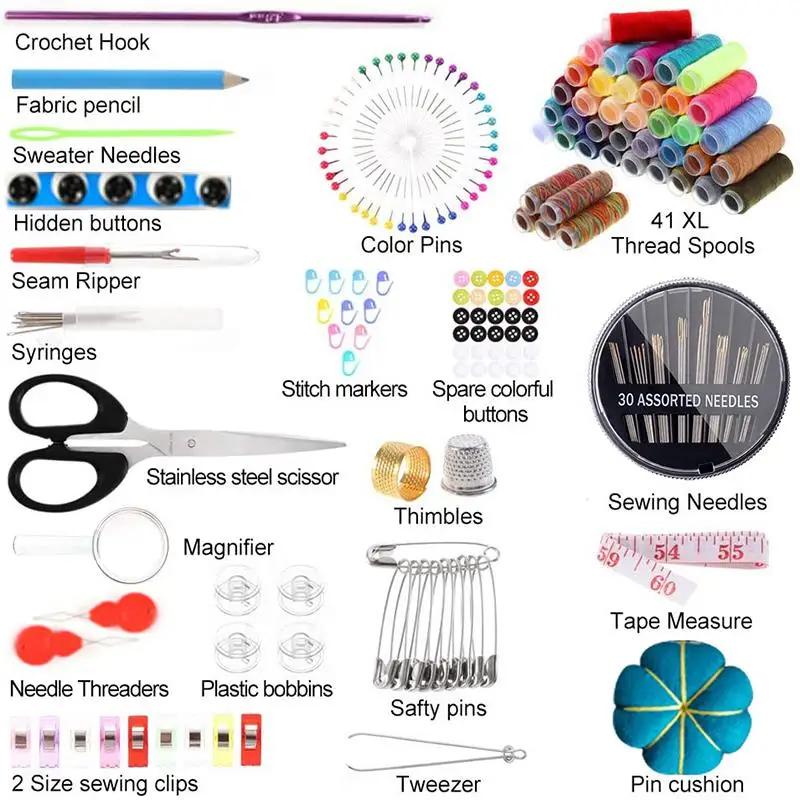 Sewing Kit Complete Handcraft Needle Thread Box Beginners Professionals Fixes DIY Knitting Set Sewing Accessorie Embroidery Tool