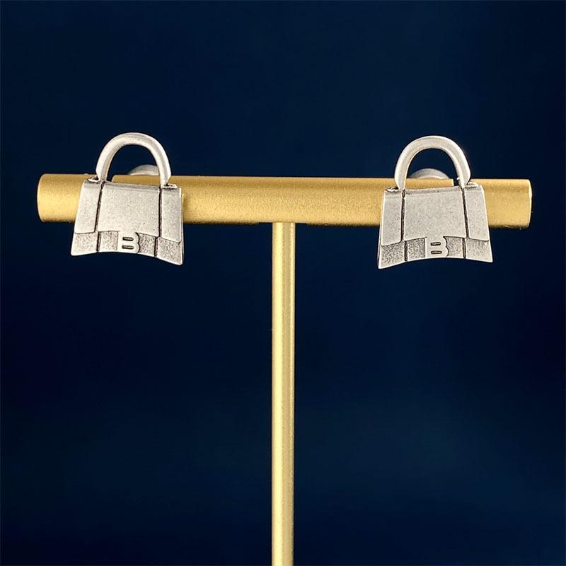 Retro Bag Earrings Women'S Antique Creative Design Stud Earrings Jewelry