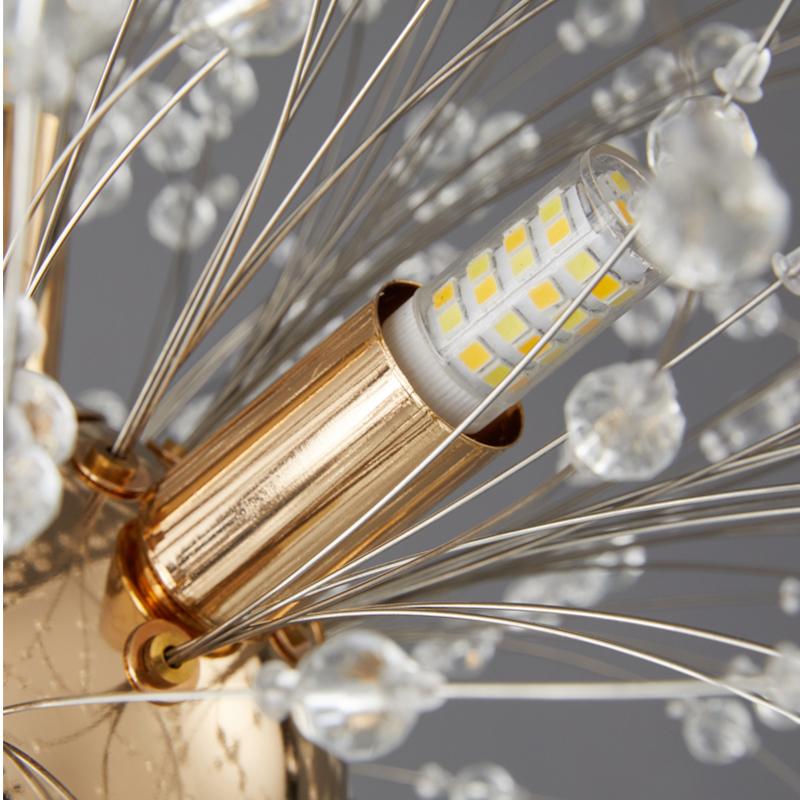 Modern Dandelion Crystal Beads Living RoomDining Room Bedroom, Ceiling Lighting Fixture Light Luxury Firefly G9LED Bulb