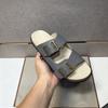 Regalos Navideños Chanclas de Playa Sandalias de Cuero Hechas a Mano Pantuflas de Moda Marca de Lujo Zapatos para Hombre Cuero con Grano de Lichi Suela Antideslizante