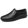 1676 Men's Low-Top Cowhide Loafers: Spring/Summer Casual Perforated Slip-On Shoes
