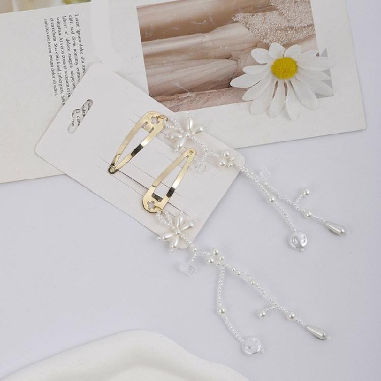 1Pair Pearls Bowknot Hairpin Metal Barrette Original Hair Accessory for Women