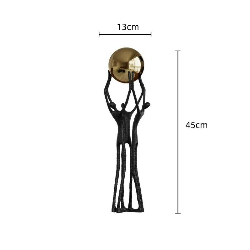 Metal Handicraft Abstract Portrait Sculpture Gold Ball-hugging Figure Metal Ornament Metal Figurine Home Decoration Accessories