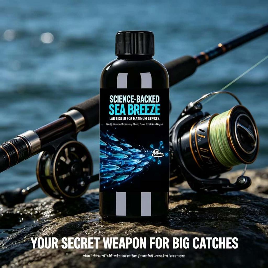 2026 New Sea Breeze Fish Attractant 60ml - Science-Backed Fishing Scent Lure Additive Boosts Strikes in Saltwater & Freshwater