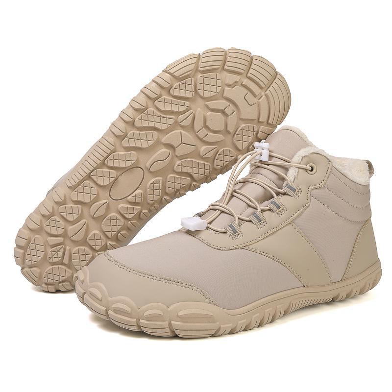 Men High-top Cotton Shoes Unisex Winter Plush Snow Boots Non-slip Women Outdoor Hiking Sneakers Wear-resistant Casual Walking Shoes