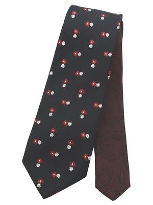 [D+Arts] Cravate à Motif Floral Changeant, Soie, Bleu Marine, Fabriquée au Japon, 3 Tailles (la norme: 8cm de largeur x 146cm de longueur, Rouge)