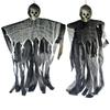 Durable 100cm Halloween Skeleton Hanging Reaper With Realistic Skull And Hood