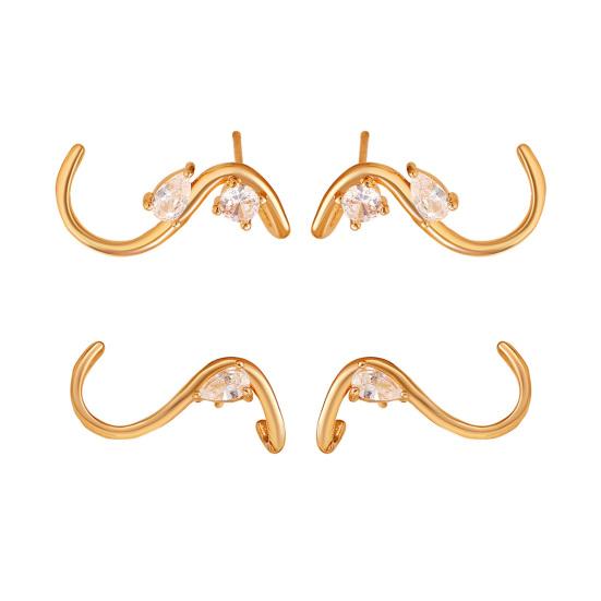 Earrings for Women S-Shape Cubic Zirconia Stud Earrings Jewelry Gift for Her On Valentine's Day Birthday Party