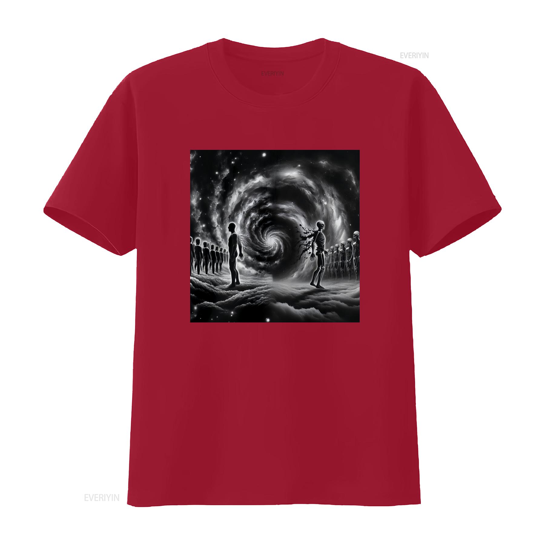 

Multiverse Design T Shirt Cosmic Universe Galaxy Print Top Astronomy vintage Washed graphic fashion Stylish designer clothes S