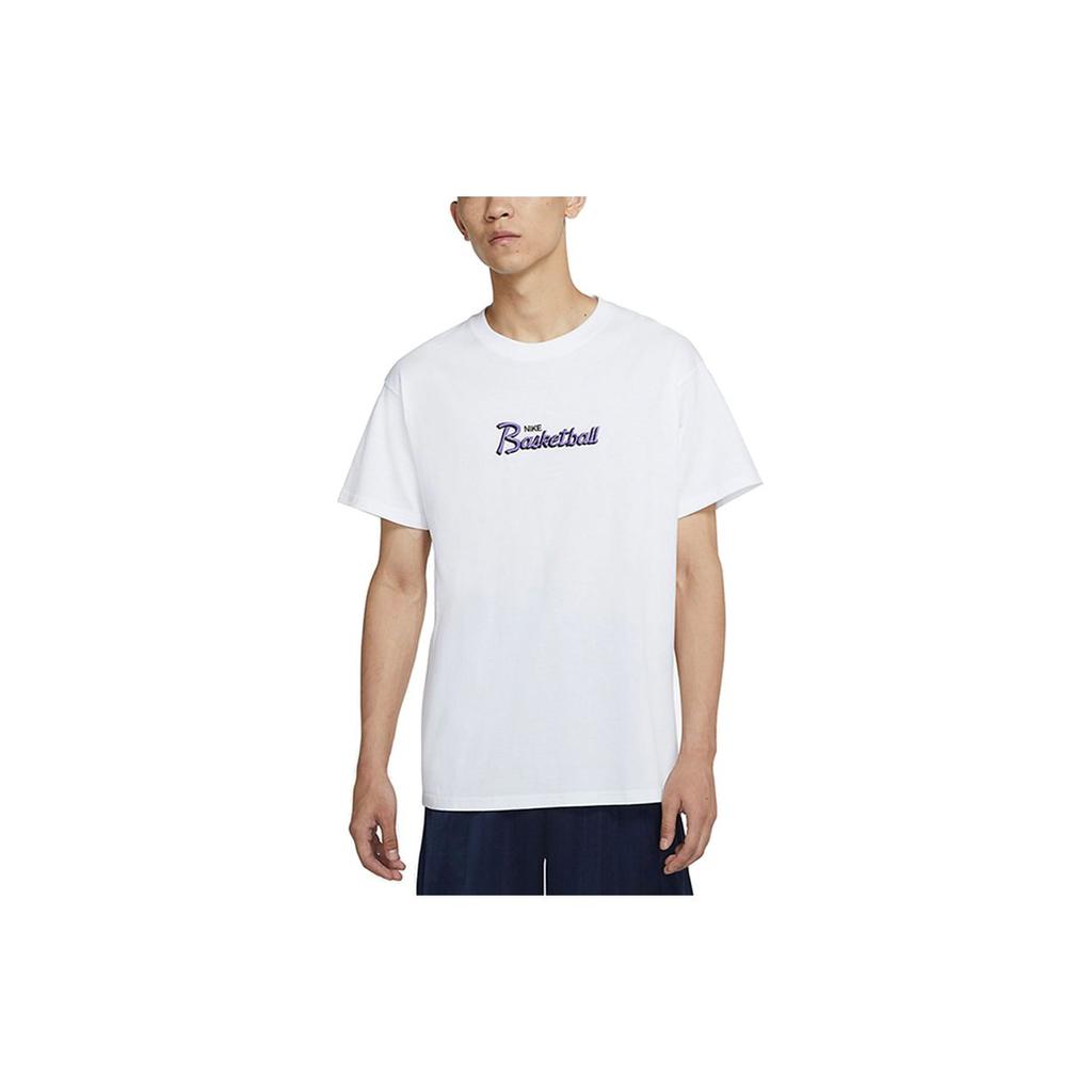 Nike Basketball Alphabet Embroidery Sport Round Neck Short Sleeve T-Shirt Men Tops White DJ1553-100
