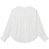 Levis Soft Comfortable Casual Solid Color Round Neck Long Sleeve Shirt Women Shirts White 003HP-0000