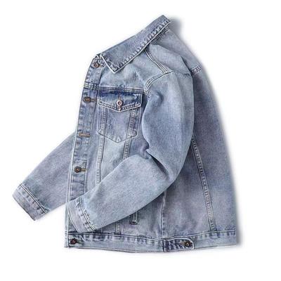 Giacca in denim da uomo primavera e autunno, ampia e comoda, con lavorazione a maglia, cappotto in denim