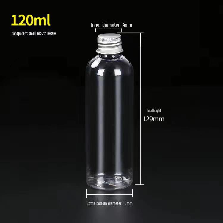 Sticlă de călătorie portabilă din plastic transparent cu capac din aluminiu