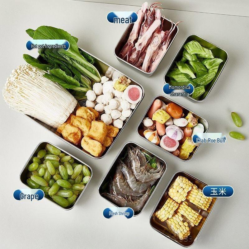 Shuchu 304 Stainless Steel Rectangular Tray with Lid