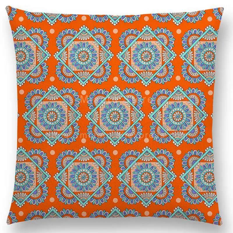 Neuheiten Boho Bunt Sonnenaufgang Regenbogen Diamantblumen Blüte Paisley Blumenmuster Mandalas Drucke Kissenbezug Kissen