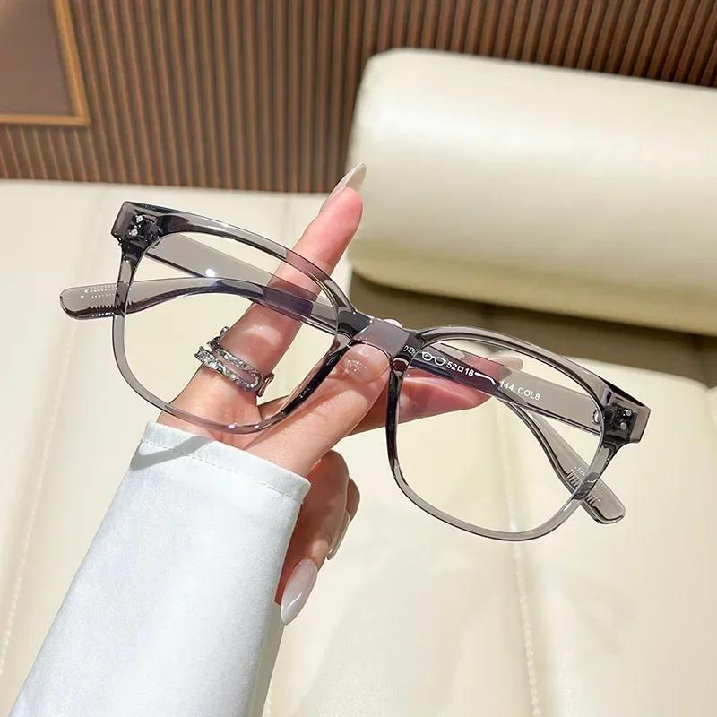 

New Fashion Classic Large Frame Women s Flat Light Glasses Super Light Neutral HD Simple Versatile Anti Blue Light Glasses