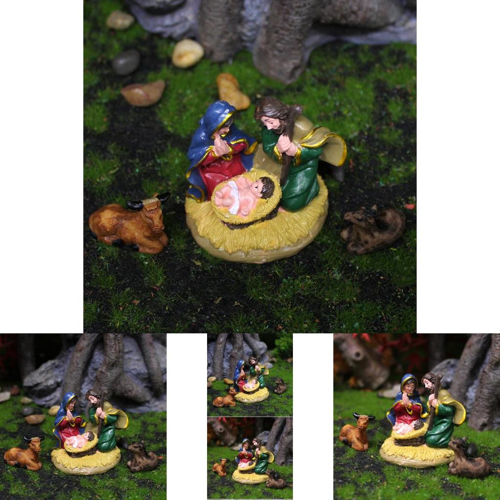 Resin Christmas Scene Figurines With Style Family Set For Holiday Decorations