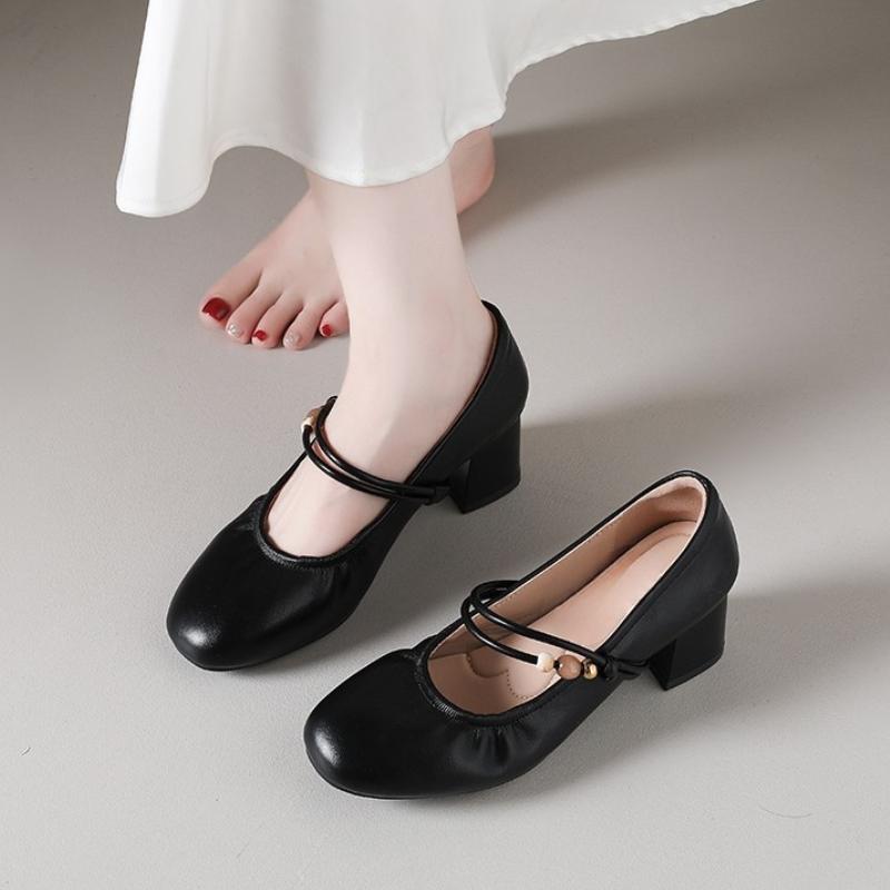 Móda Vysoké podpatky Dámské boty Robustní Pohodlné Lodičky Letní Módní Sandály Retro Mary Janes Dámské boty 2025 Nový Trend Zapatillas De Mujer