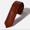 Stylish Wedding Partywear Men's Neck Tie Genuine Soft Leather Lambskin Brown