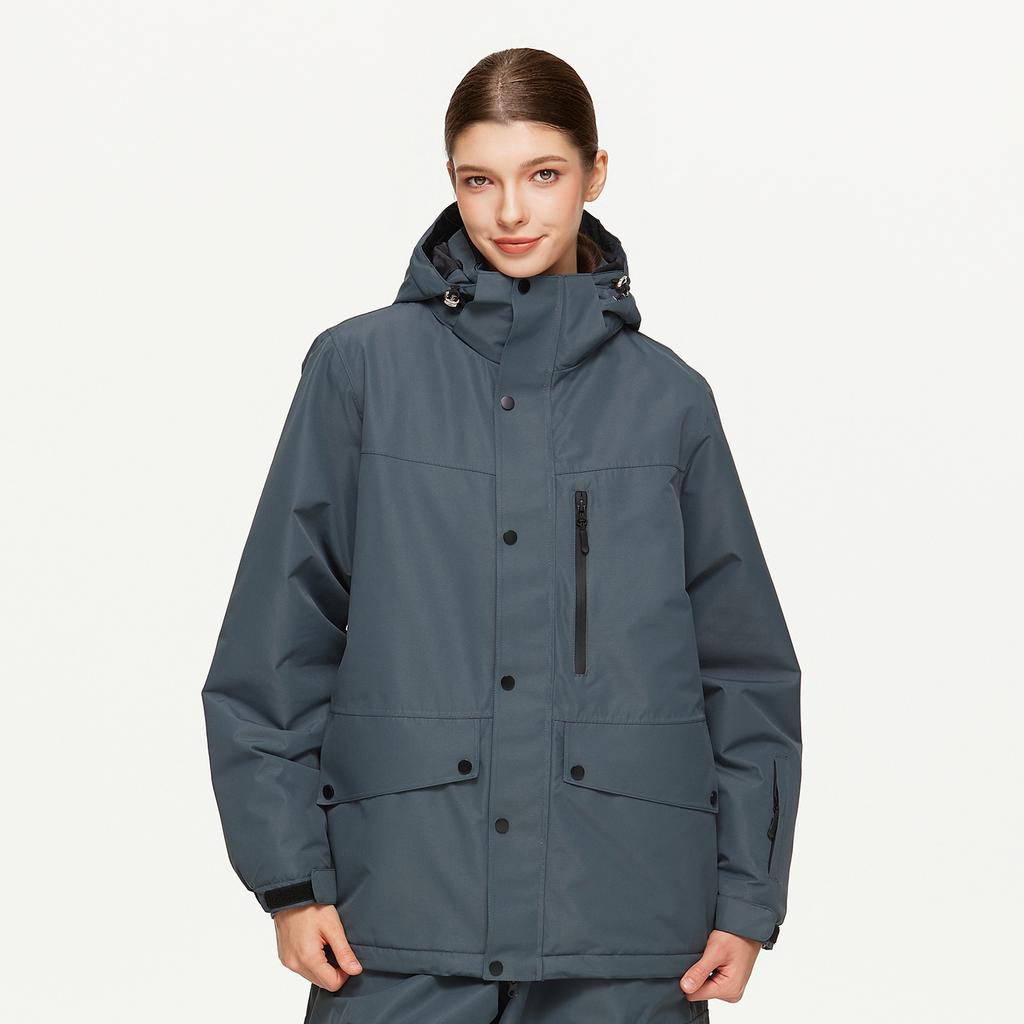 Kapuzen-Skijacken für Herren und Damen Outdoor Winter Warm Snowboardjacke Wasserdicht Winddicht Skijacke Unisex Atmungsaktiv Isoliert Schneemantel