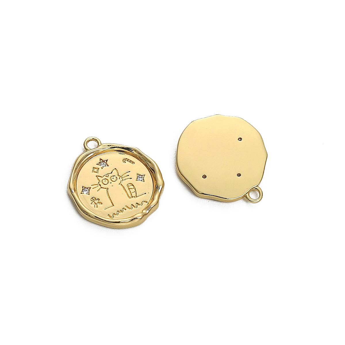 

Мідний кулон «Любовний кіт» для аксесуарів для рукоділля, виготовлення ювелірних виробів своїми руками 17x15mm