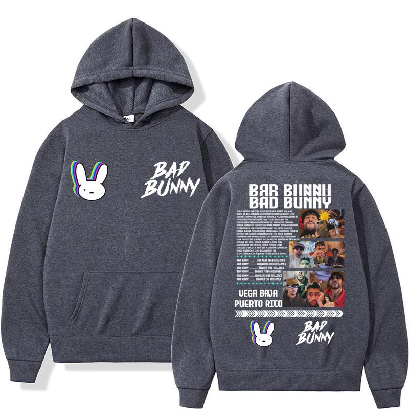 Rapper Bad Bunny Album Tour Hoodie Men Women Fashion Hoody Sweatshirt Fleece Oversized Casual Tracksuit Fans Gifts