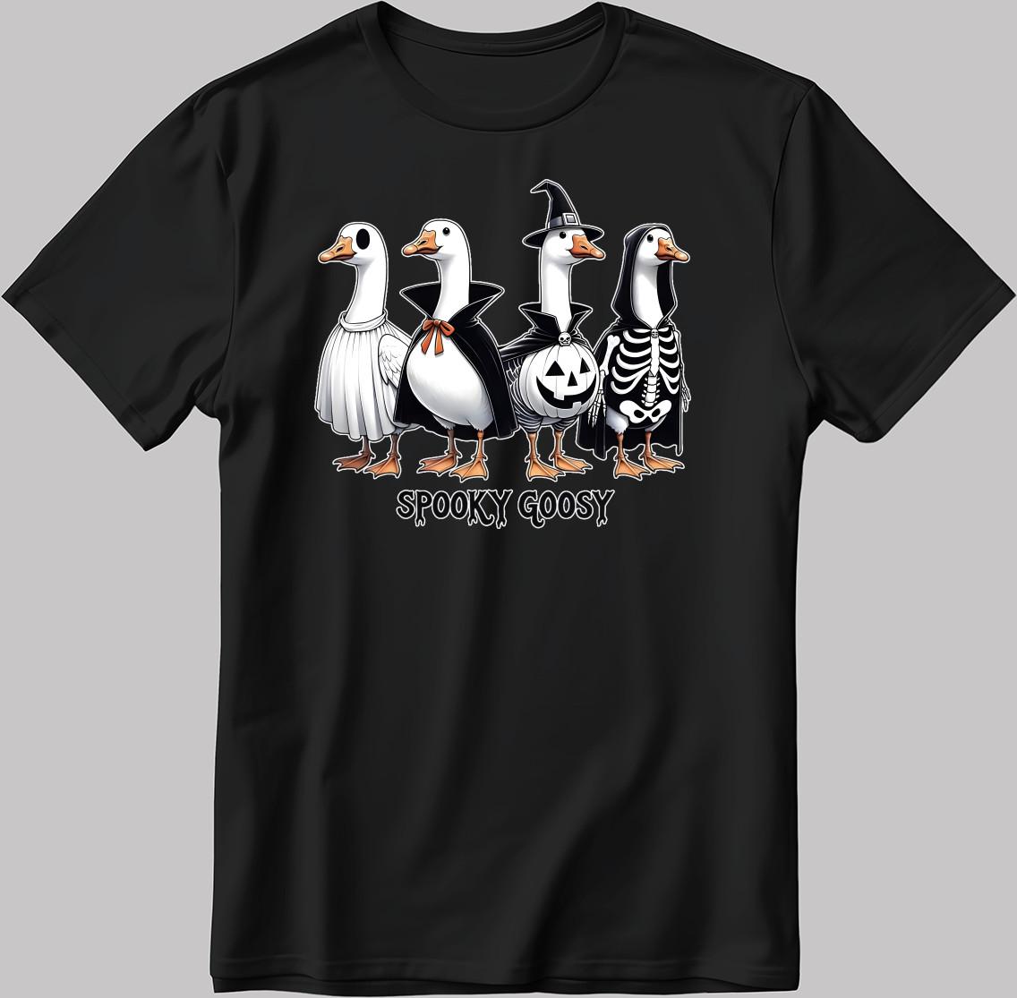 Spooky Goose Halloween Spooky Funny S. Sleeve Men s / Women s T Shirt Mens Womens Tees Top V072 L