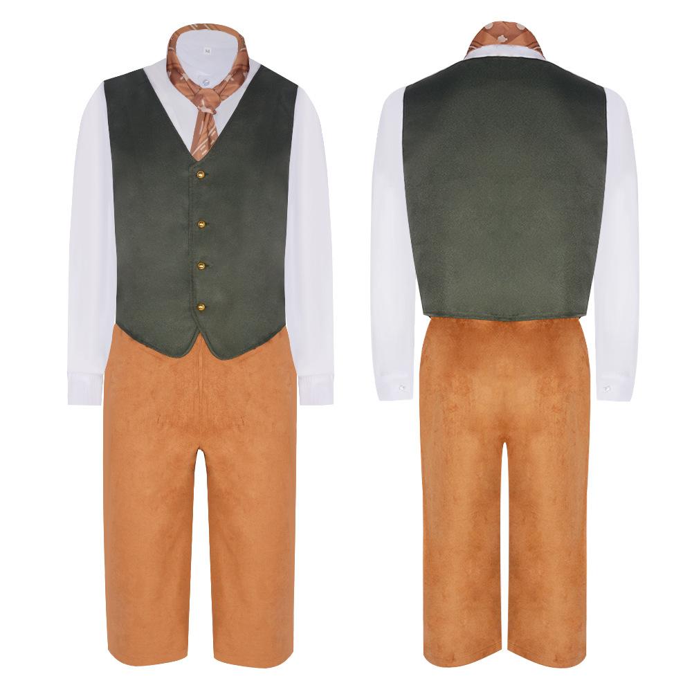 Le Hobbit Bilbo Sacquet Costume Cosplay Halloween Tenue de Jeu de Rôle Cape Style Médiéval et Accessoires
