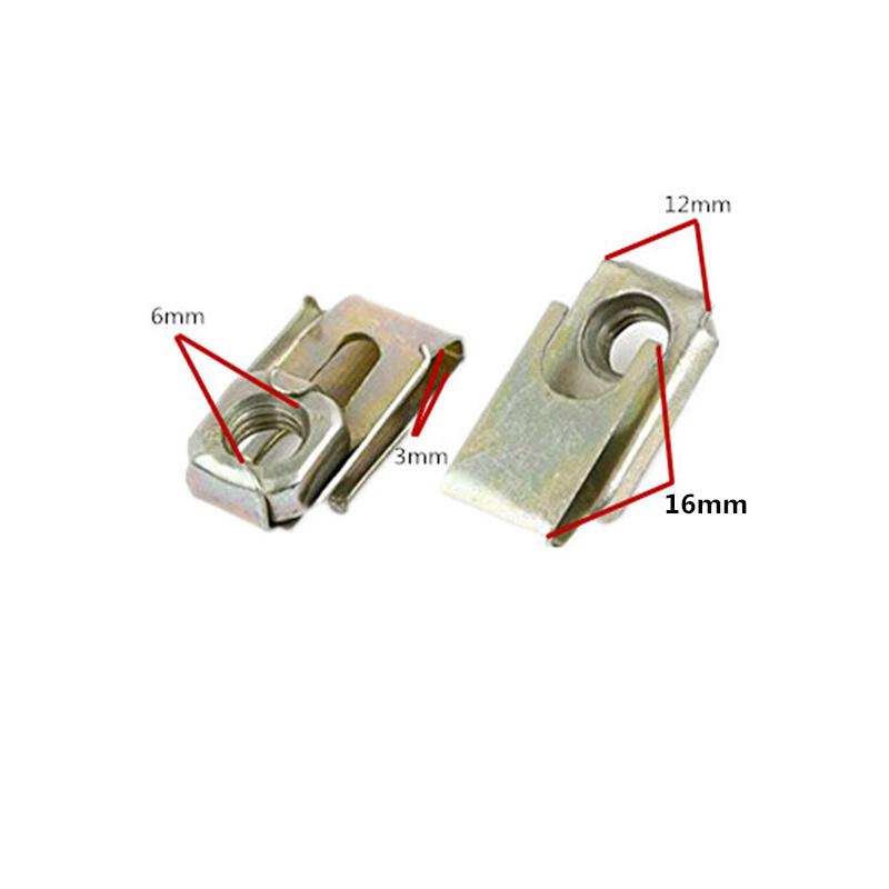 20X Metal M6 Spring U-Type Clips Rivets Fastener Speed Nuts For Car Panel Fender