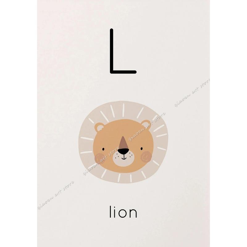 Boho Cartoon ABC Alphabet Animal Posters  Prints  Canvas Wall Art for Nursery Kids Room Home Decor  Educational Decor