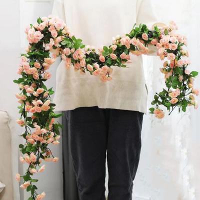 1pcs Artificial Flowers Vine Rose DIY Wedding Decoration Garland Fake Flower Home Room Decor Wall Hanging Garland Plants Vine