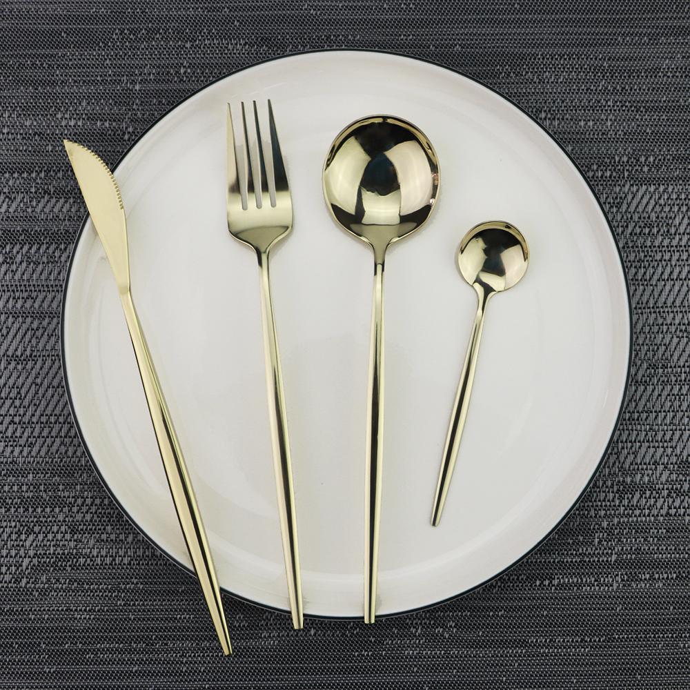 2/4 ks Sada nádobí Zrcadlová sada příborů Nerezové příbory Kuchyňský nůž Lžíce Příbory Západní sada jídelního nádobí