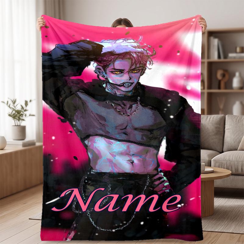 abby (5) Custom Name Flannel Blanket Soft Cozy Blanket for Sofa Bed Couch Travel Home Decor Gift
